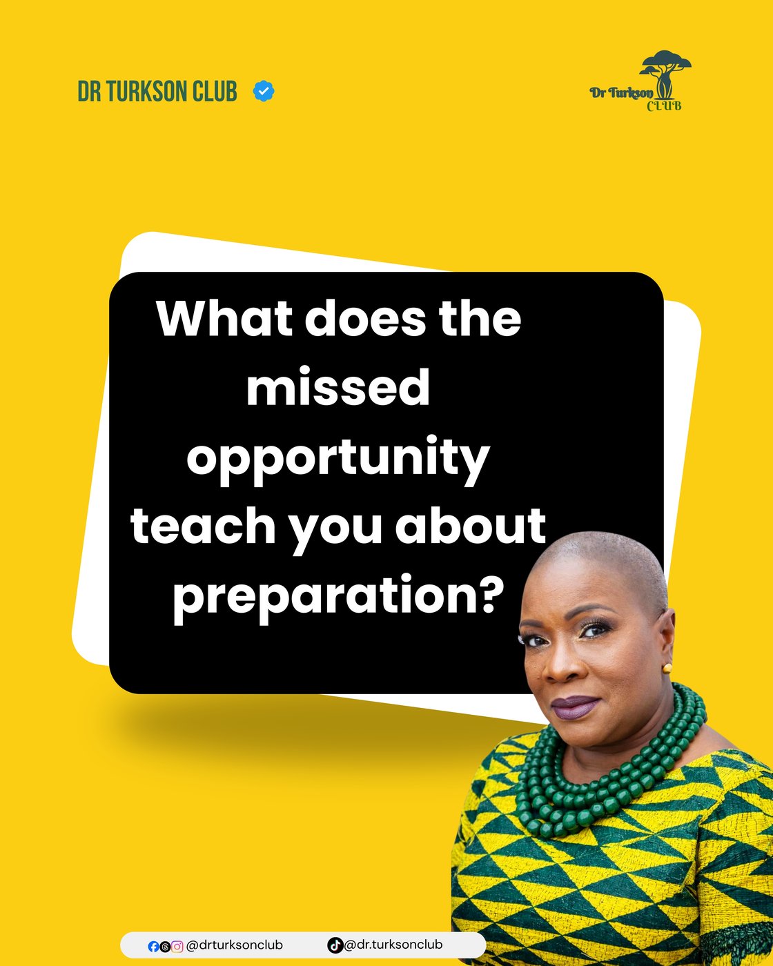 Dr. Turkson's handwritten inspirational note on preparation