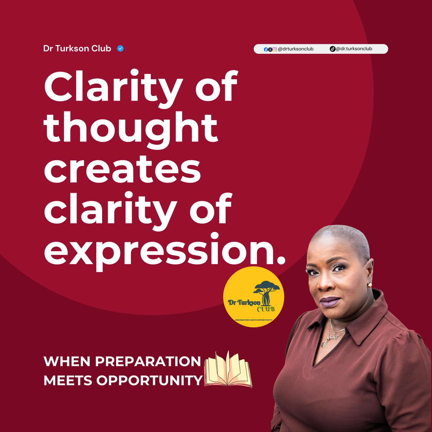 Inspirational quote card from Dr. Turkson's Prep Talk series