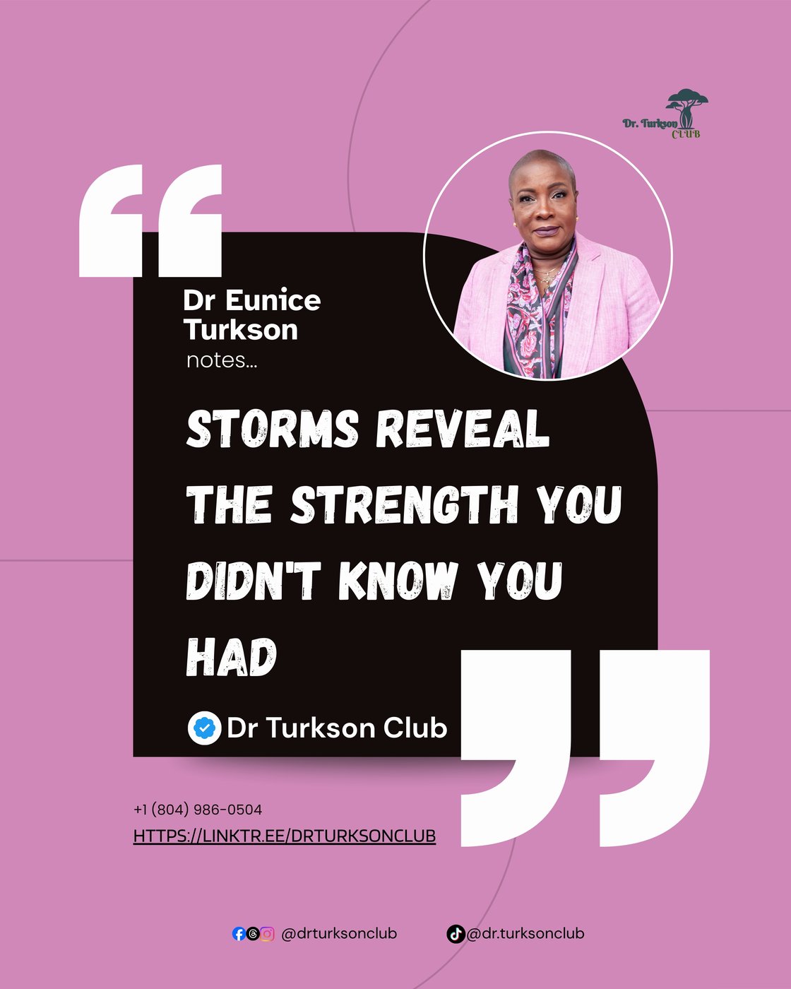 Inspirational quote card from Dr. Turkson's Prep Talk series